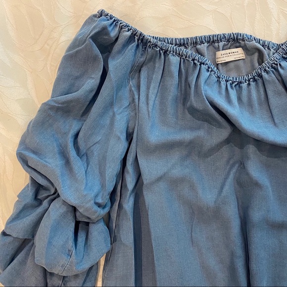 ‼️SOLD‼️Zara off the shoulder dress w/ sleeves! - Picture 4 of 4